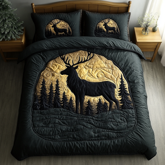Forest Whisper 3-Piece Quilted Bedding Set NCU0DK4894