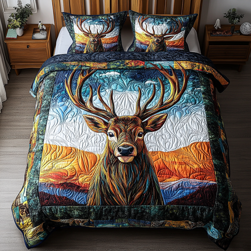 Forest Whisper 3-Piece Quilted Bedding Set NCU0DK4940