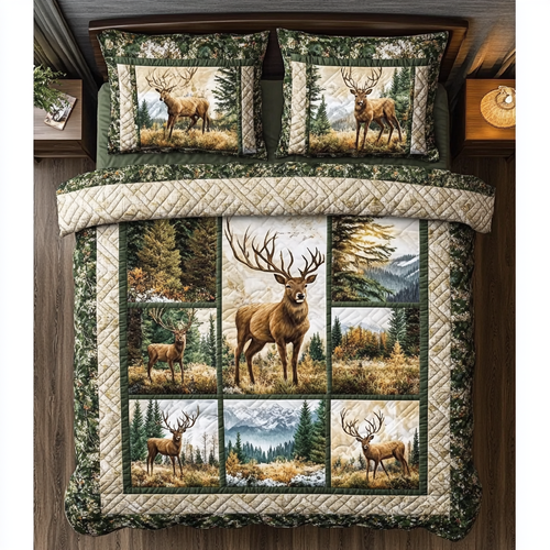 Forest Whisper 3-Piece Quilted Bedding Set NCU0DK5670