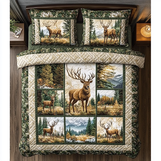 Forest Whisper 3-Piece Quilted Bedding Set NCU0DK5670