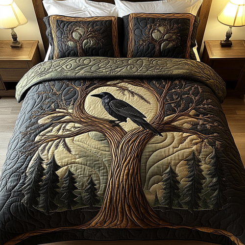 Forest Whisper 3-Piece Quilted Bedding Set NCU0VH2058