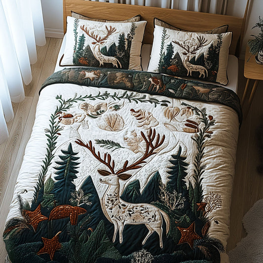 Forest Whispers 3-Piece Quilted Bedding Set NCU0PT2501