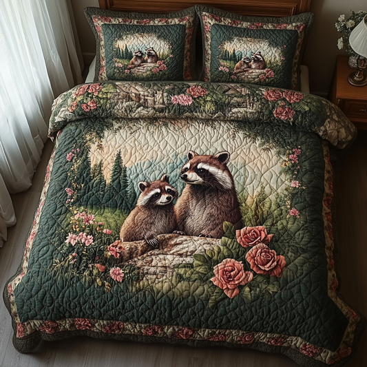 Forest Whispers 3-Piece Quilted Bedding Set NCU0DV4084