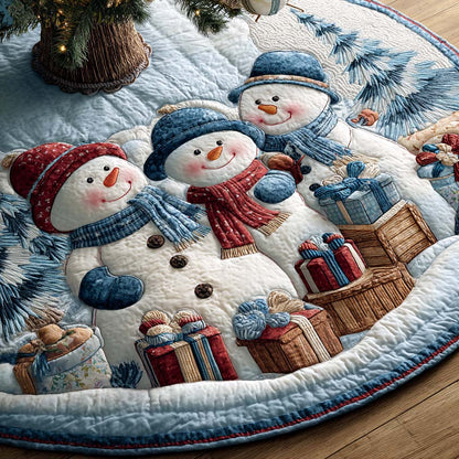 Forest Winter Snow Quilted Tree Skirt NCU0XD1979