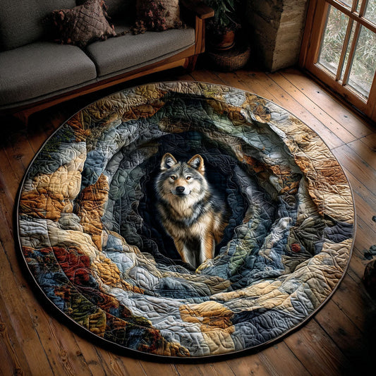 Forest Wolf Quilted Round Mat NCU0TV1432