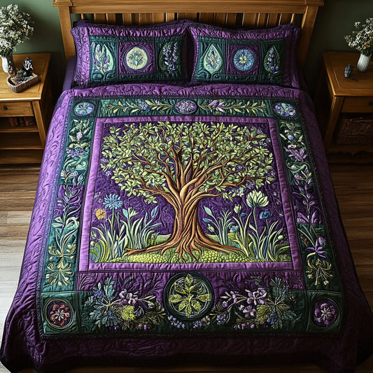 Forests Secrets 3-Piece Quilted Bedding Set NCU0PT3328