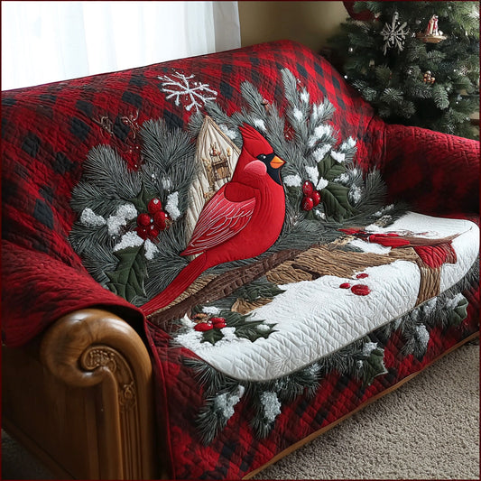Forever Cardinal Spirit Quilted Sofa Cover NCU0TD1297