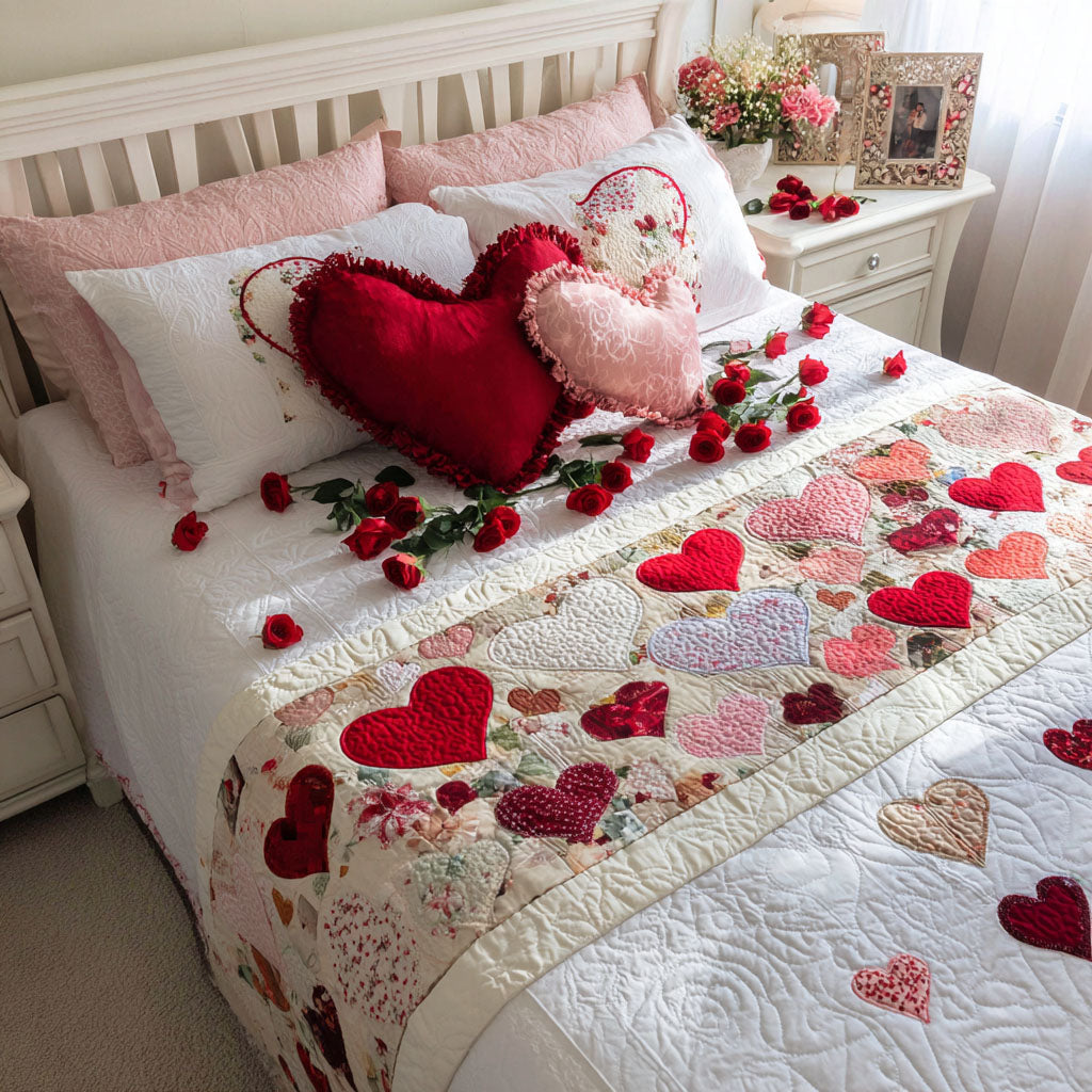 Forever Heartscape Quilted Bed Runner NCU0PT10807