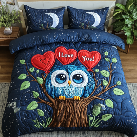 Forever Hooting 3-Piece Quilted Bedding Set NCU0DK3149