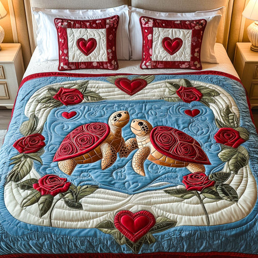 Forever Turtley 3-Piece Quilted Bedding Set NCU0NT2644