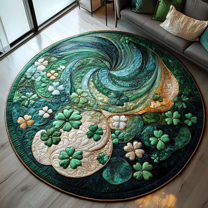 Fortunate Greens Quilted Round Mat NCU0PT3574