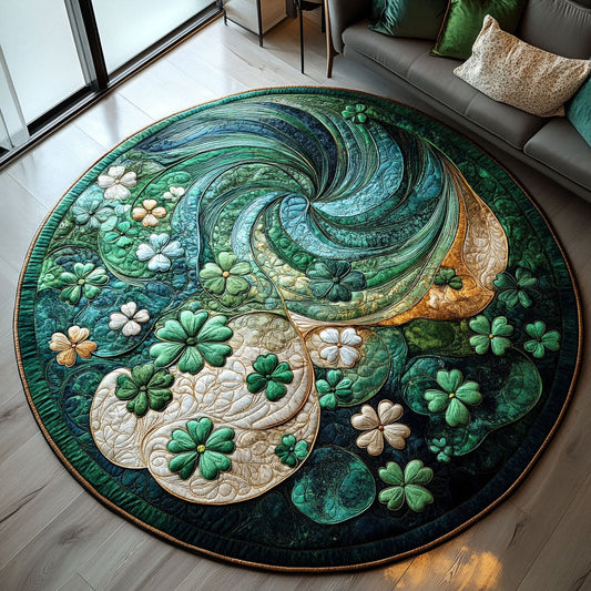 Fortunate Greens Quilted Round Mat NCU0PT3574