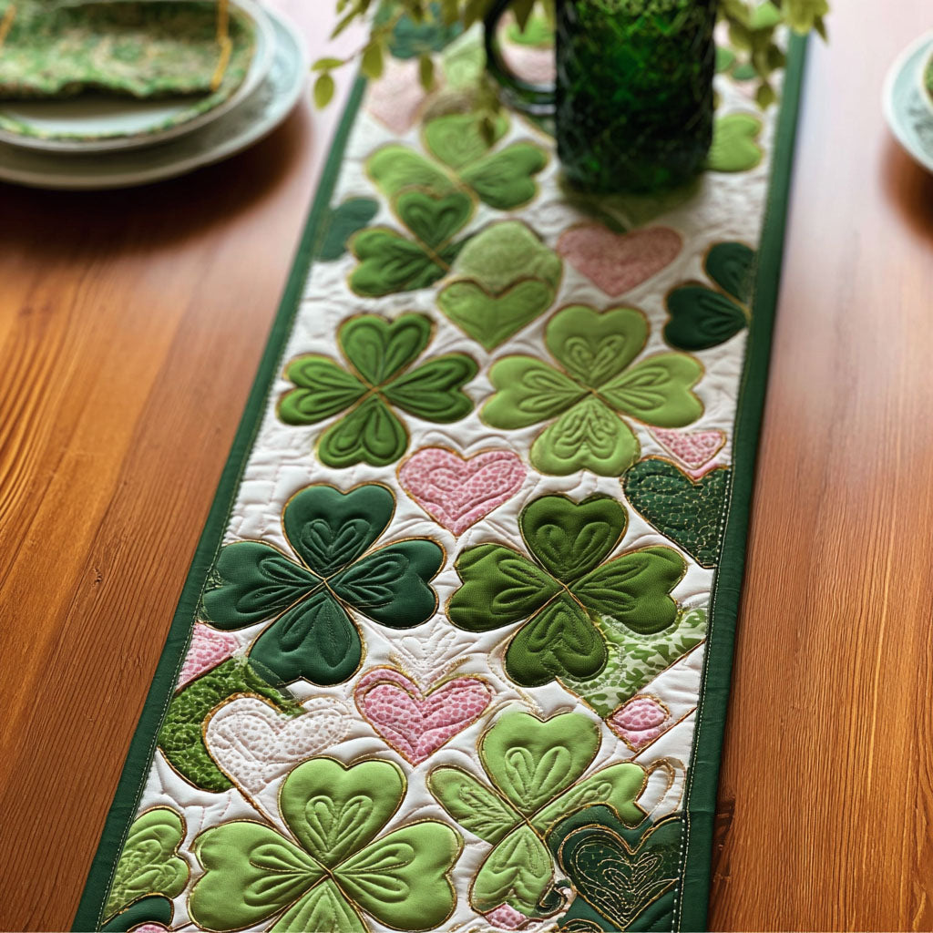 Four-Leaf Blessing Quilted Table Runner NCU0PT11310
