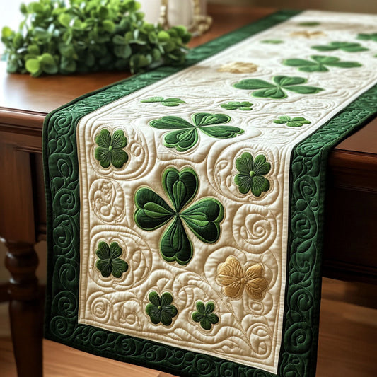 Four Leaf Bliss Quilted Table Runner NCU0PT3027