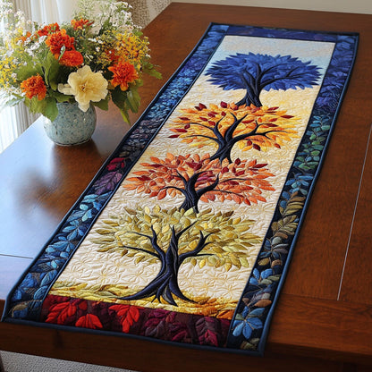 Four Seasons Tree Quilted Table Runner NCU0NT3012