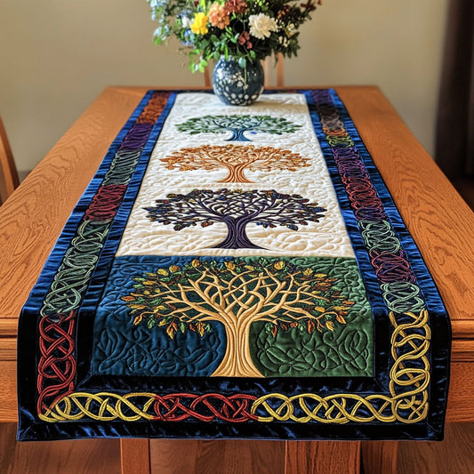 Four Seasons Tree Quilted Table Runner NCU0NT4282