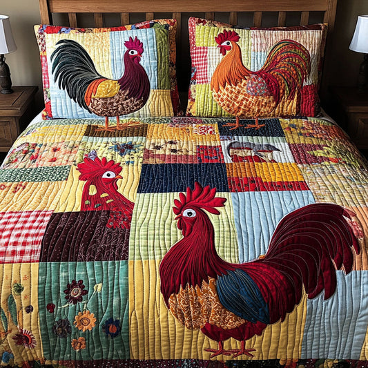 Fowl Fashion 3-Piece Quilted Bedding Set NCU0PT7429