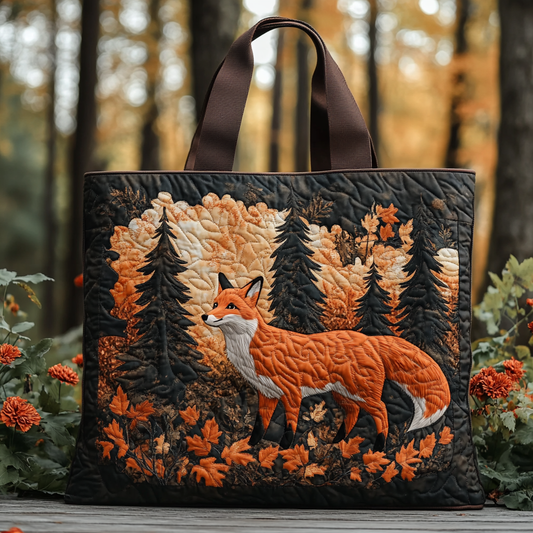 Fox Charm Quilted Tote Bag NCU0DK9658