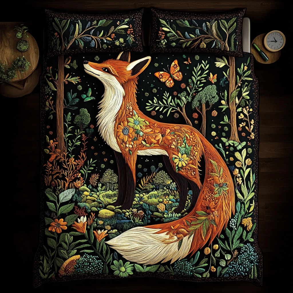 Fox Tale 3-Piece Quilted Bedding Set NCU0DK6926