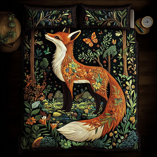Fox Tale 3-Piece Quilted Bedding Set NCU0DK6926