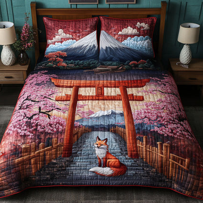 Fox in Paradise 3-Piece Quilted Bedding Set NCU0NT6562