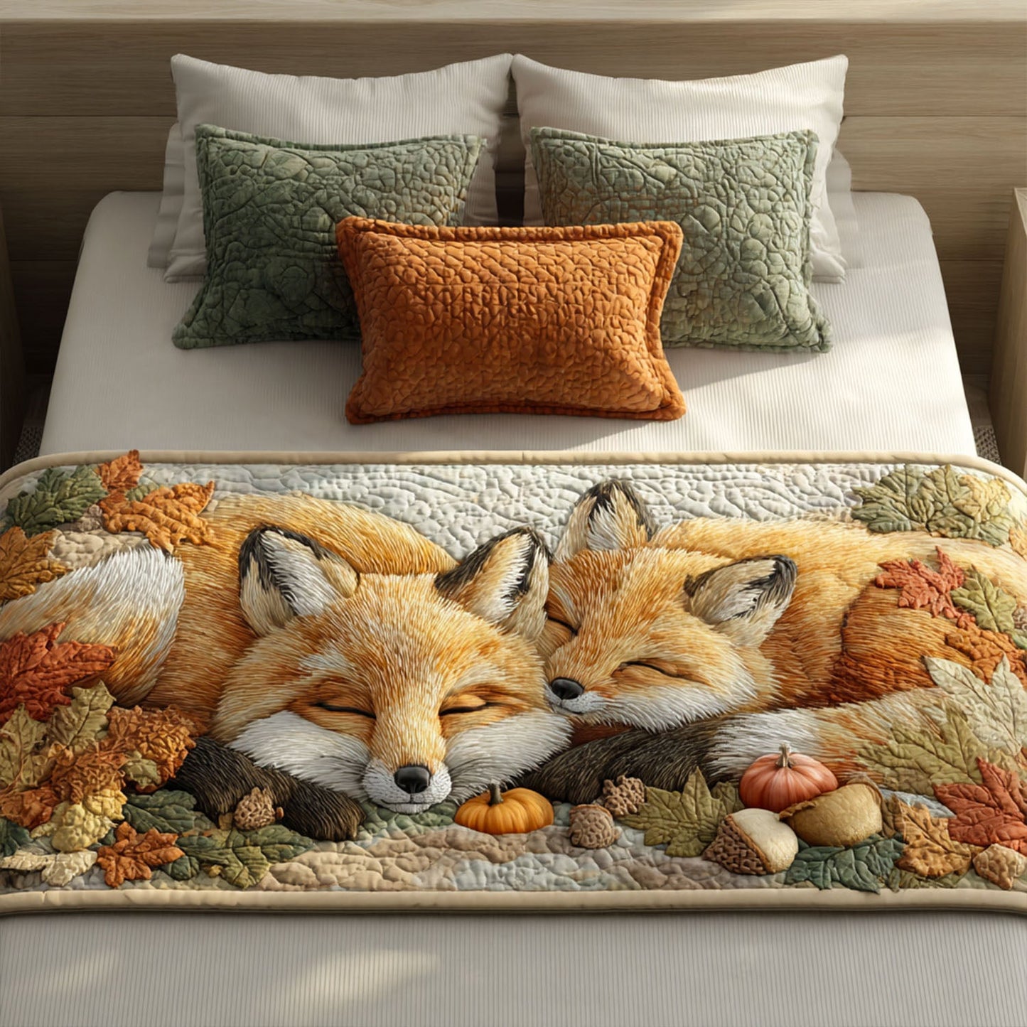 Fox in the Patch Quilted Bed Runner NCU0PT8478