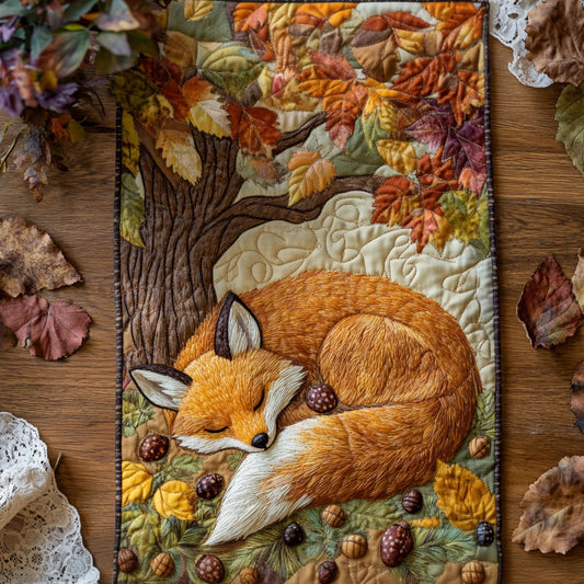 Fox in the Woodland Glow Quilted Table Runner NCU0PT8121