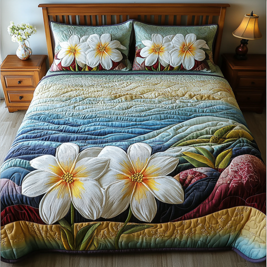 Fragrant Paradise 3-Piece Quilted Bedding Set NCU0DK5961