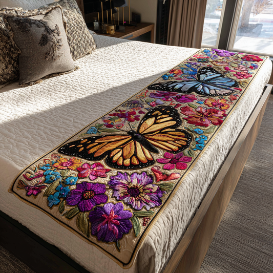 Free Butterfly Quilted Bed Runner NCU0DK9144