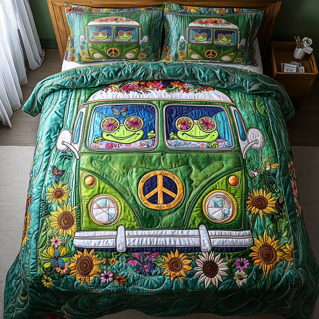 Free Frog 3-Piece Quilted Bedding Set NCU0DK7905