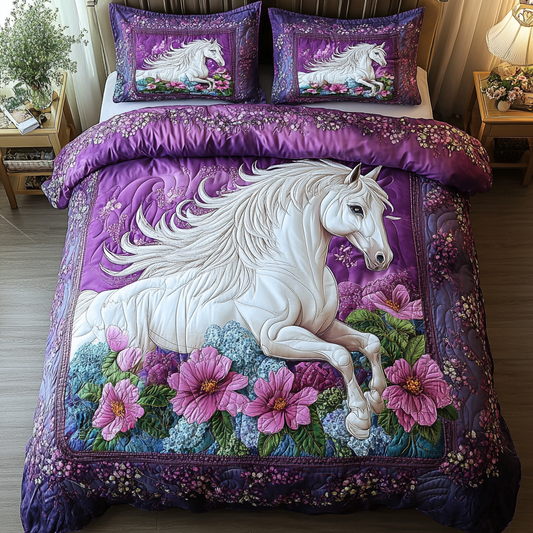 Free Horse 3-Piece Quilted Bedding Set NCU0DK8102