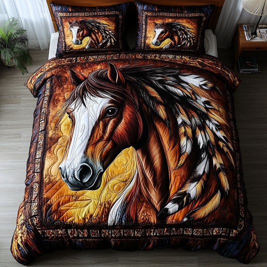 Free Mane 3-Piece Quilted Bedding Set NCU0DK7072