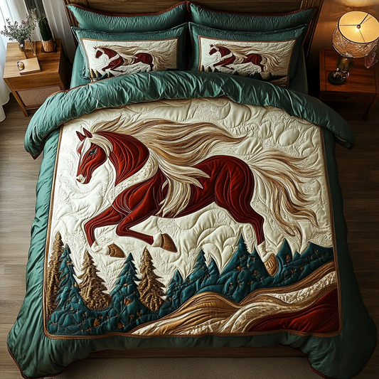 Free Spirit Hooves 3-Piece Quilted Bedding Set NCU0DK2944