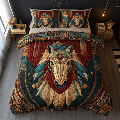 Free Spirit Horse 3-Piece Quilted Bedding Set NCU0DK8055