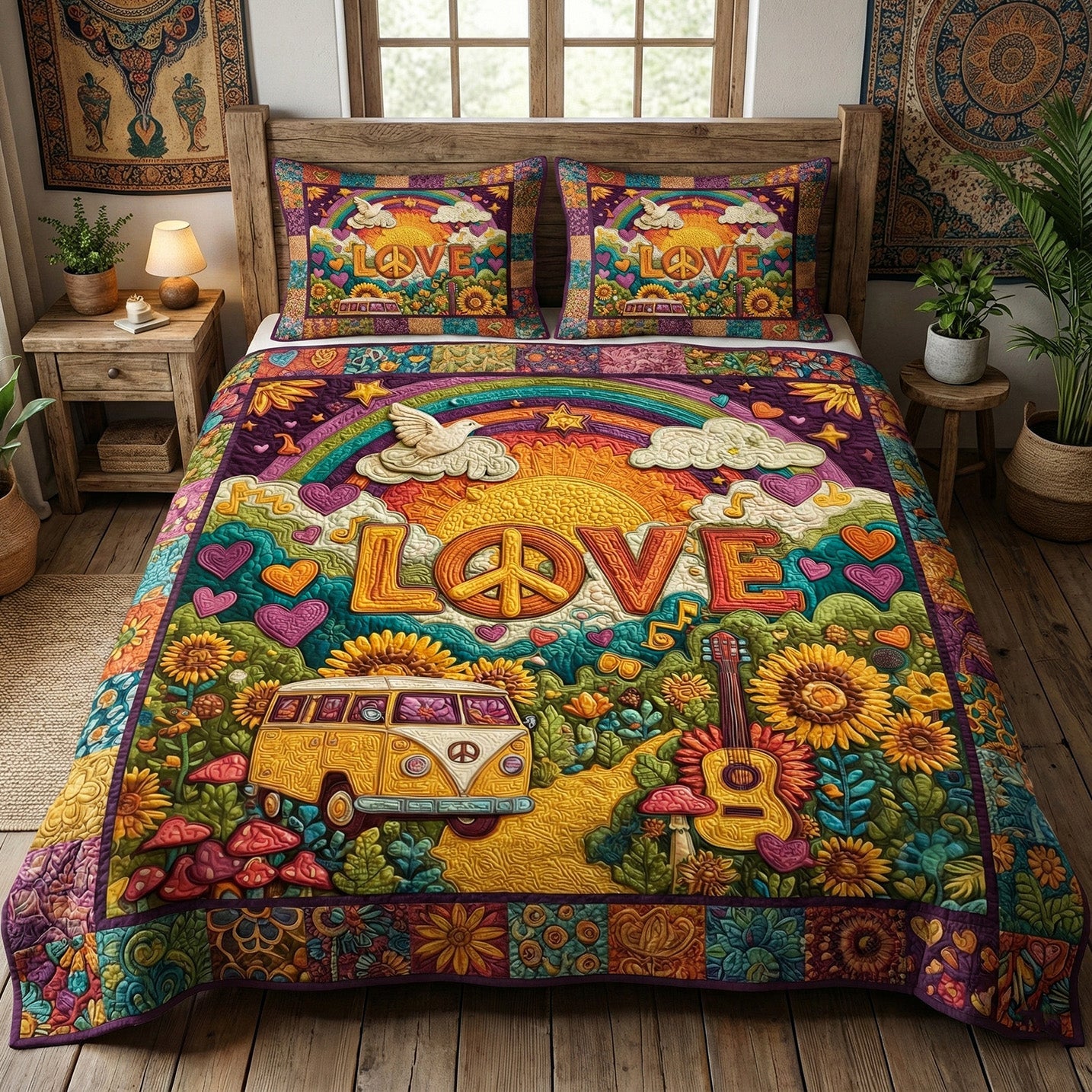 Free Spirit Ride 3-Piece Quilted Bedding Set NCU0NT12295