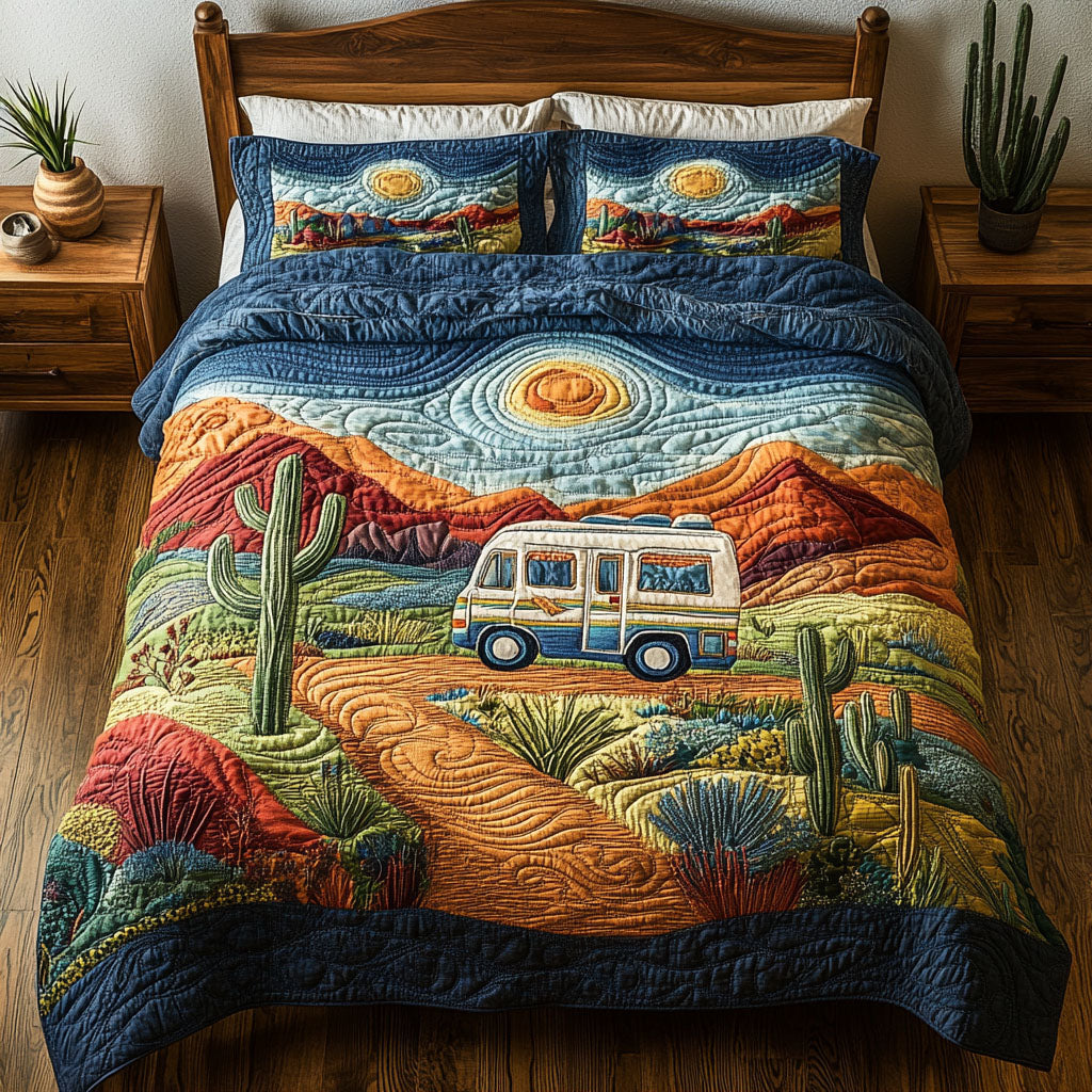 Free Spirit on the Road 3-Piece Quilted Bedding Set NCU0PT6126