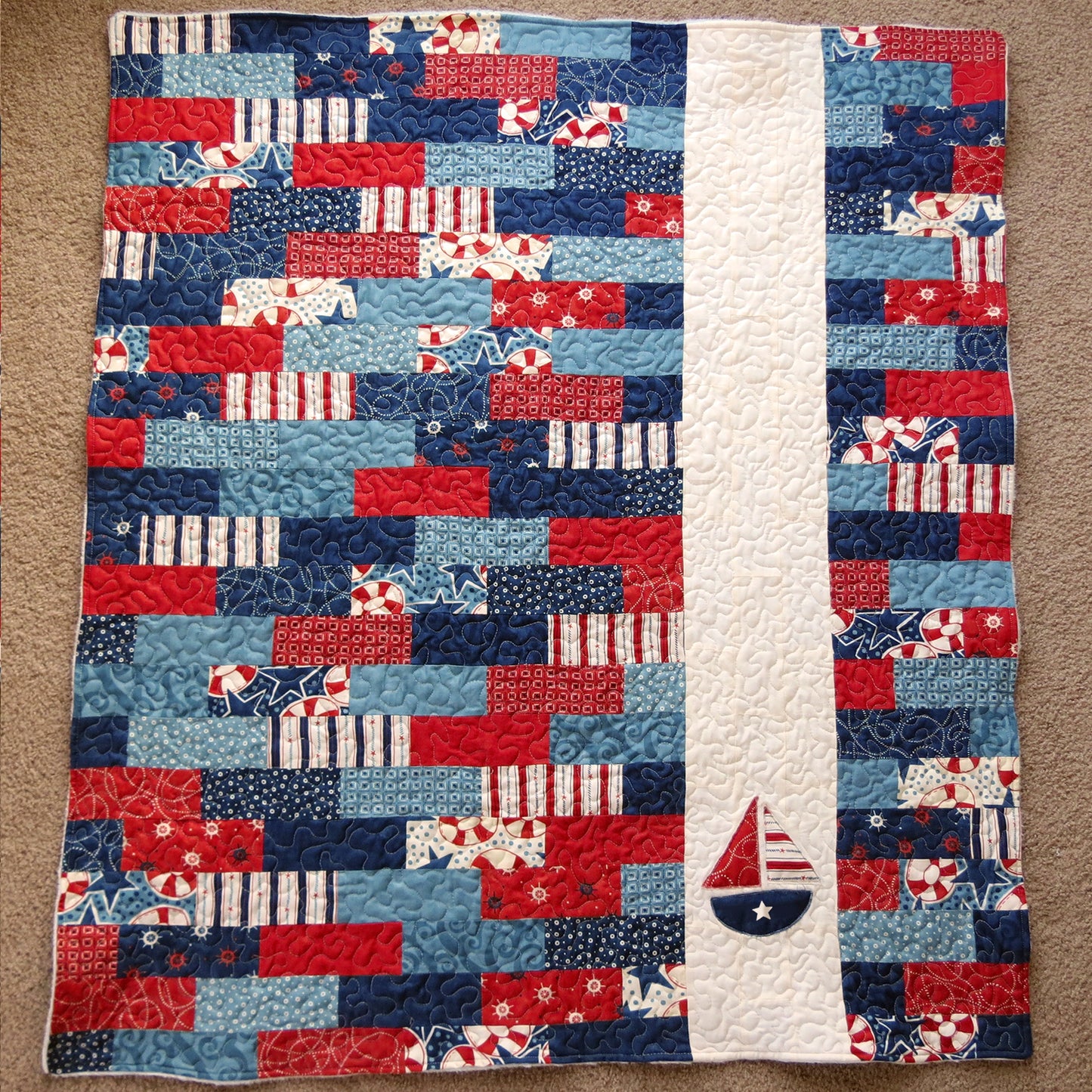 Freedom Boat Quilted Blanket NCU0TH577