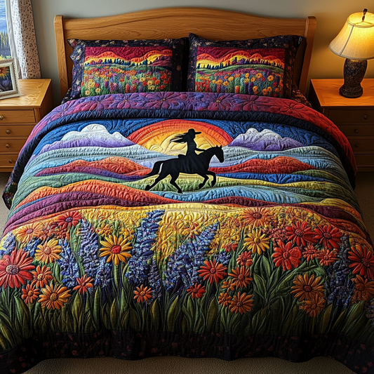 Freedom Horse Quilted Bedding Set NCU0DV5222