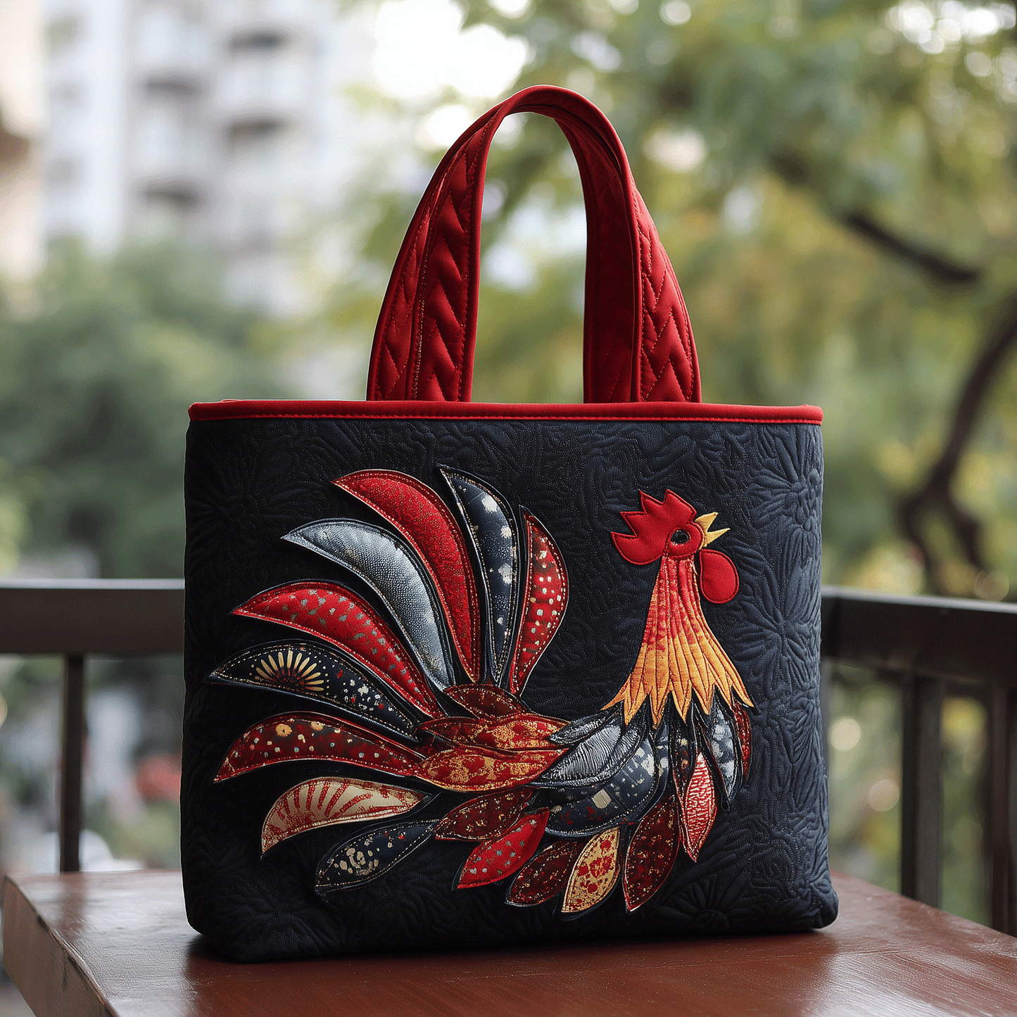 Freedom Rooster Quilted Tote Bag NCU0TH2845