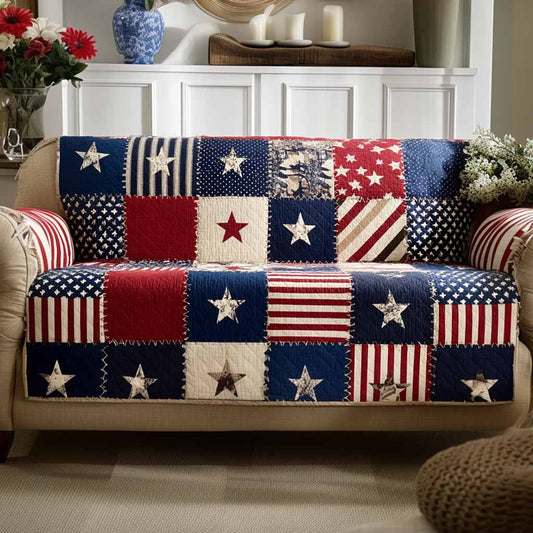 Freedom Block Quilted Sofa Cover NCU0XD2298