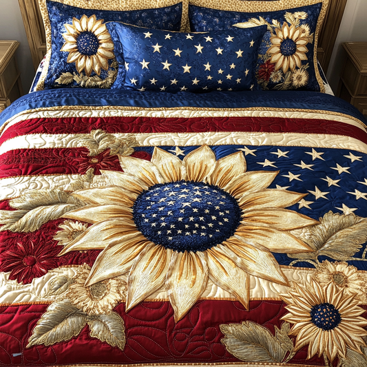 Freedom Bloom 3-Piece Quilted Bedding Set NCU0VH5699