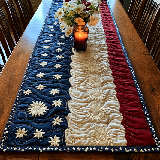Freedom Bloom Quilted Table Runner NCU0VH3375