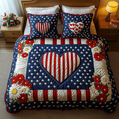 Freedom Bouquet 3-Piece Quilted Bedding Set NCU0NT7411