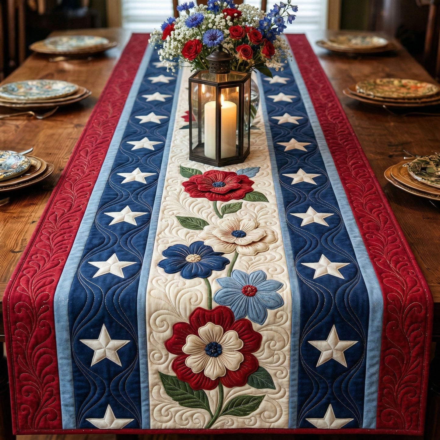 Freedom Bouquet Quilted Table Runner NCU0NT12427