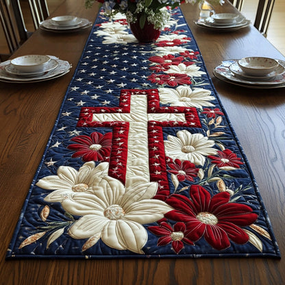 Freedom Cross Quilted Table Runner NCU0DV6548
