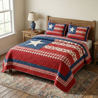 Freedom Daisy Meadow 3-Piece Quilted Bedding Set NCU0NT12362