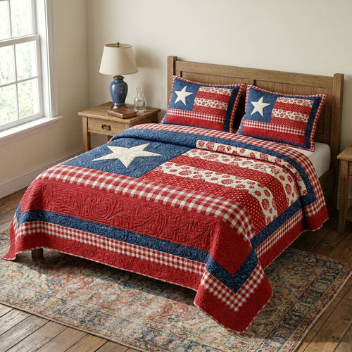 Freedom Daisy Meadow 3-Piece Quilted Bedding Set NCU0NT12362