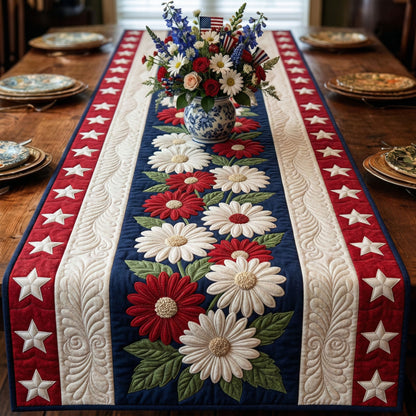 Freedom Daisy Quilted Table Runner NCU0NT12428