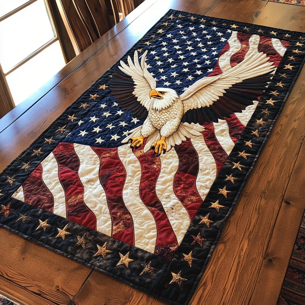 Eagle Patriotic Quilted Table Runner NCU0VT201