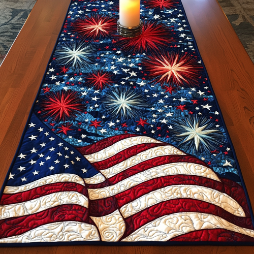 Freedom Fabric Quilted Table Runner NCU0VH5391